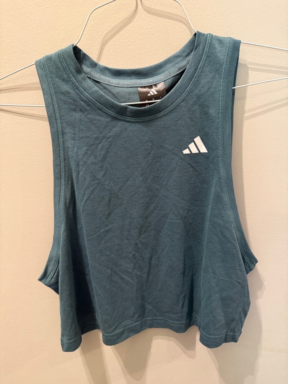 adidas Women's Teal Muscle Crop Tank